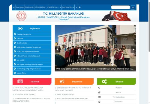 Camili Şehit Niyazi Karakoca Ortaokulu - Enerji Dostu Mavi-Yeşil Okul Projesi