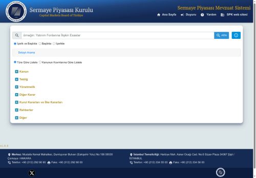 Sermaye Piyasası Kurulu - Mevzuat Sistemi