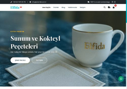 Lüks Nakışlı Peçete ve Sunum Ürünleri - Elfida