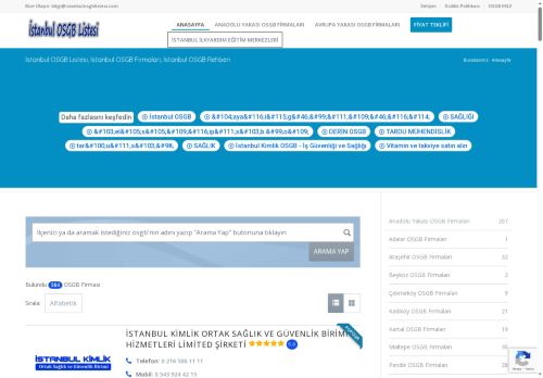 Anadolu Yakası OSGB Firmaları - İstanbul OSGB Listesi
