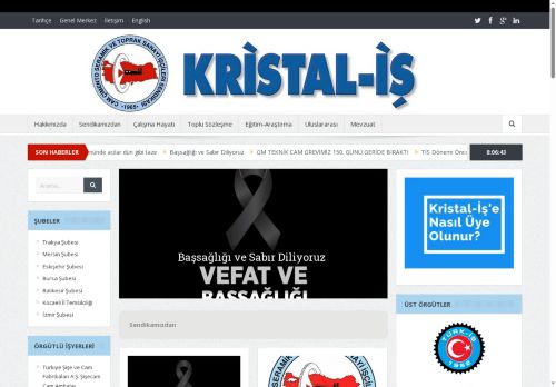 Kristal-İş Sendikası | Cam, Çimento, Seramik ve Toprak Sanayi İşçileri Sendikası