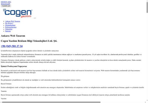 Ankara Web Tasarım | Cogen® Yazılım