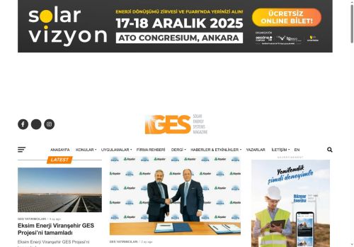 Güneş Enerjisi Dergisi - GES Dergisi