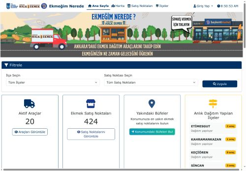 Ekmeğim Nerede - Ankara Ekmek Dağıtım Takip Sistemi