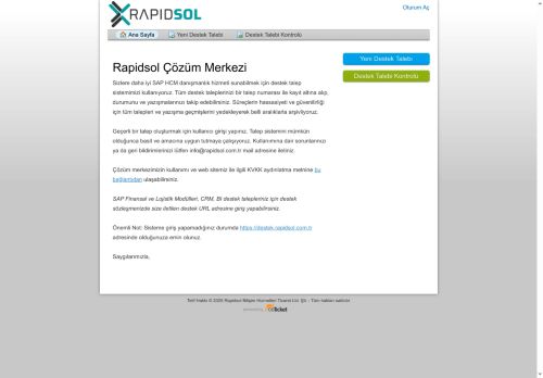 Rapidsol Çözüm Merkezi