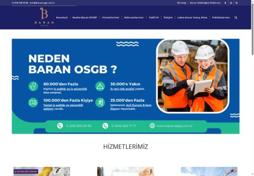 Baran OSGB - İş Sağlığı İş Güvenliği Hizmeti, Acil Durum Eylem Planı, Mobil Sağlık Hizmeti, İş Yeri Risk Analizi Gibi Hizmetler Sunuyoruz.