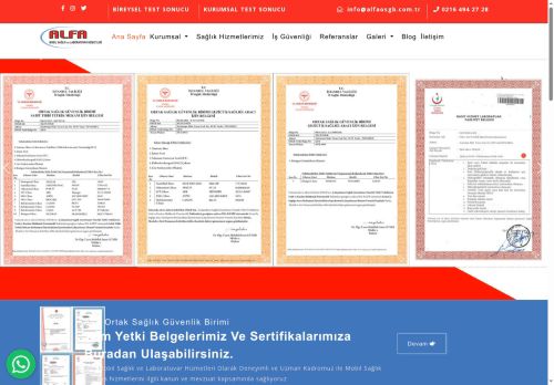 Alfa Ortak Sağlık Güvenlik Birimi - Mobil Sağlık ve Laboratuvar