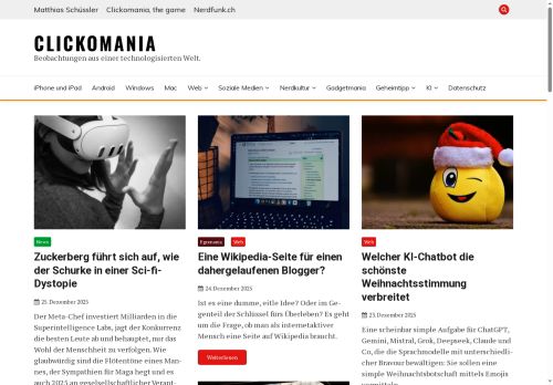 Clickomania – Beobachtungen aus einer technologisierten Welt.