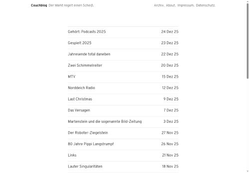 Couchblog – Der Markt regelt einen Scheiß.
