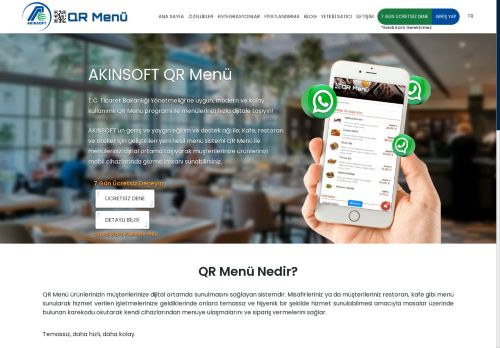 AKINSOFT QR Menü | Temassız QR/Karekod Menü Sistemi