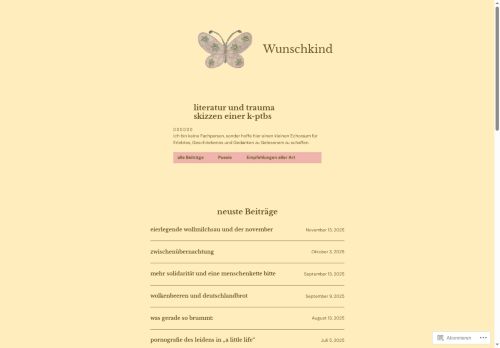 Wunschkind – zwischen gestern und heute – skizzen einer k-ptsd