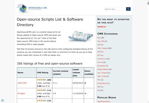 Open Source CMS, Skripte und Software-Verzeichnis » Open Source CMS