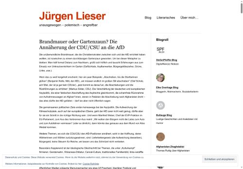 Jürgen Lieser | unausgewogen – polemisch – angreifbar