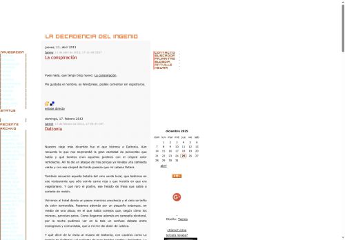 la decadencia del ingenio