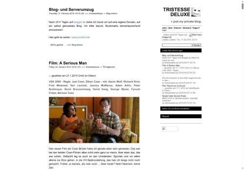 TRISTESSE DELUXE - Weblog