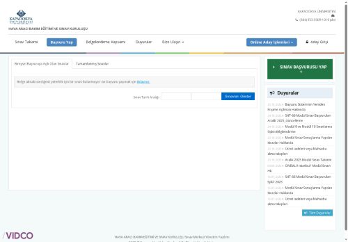 HAVA ARACI BAKIM EĞİTİMİ VE SINAV KURULUŞU Sınav Merkezi Portalı