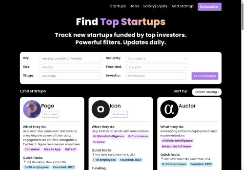 Top Startups 2025 — Sequoia, Y Combinator, A16Z, Accel