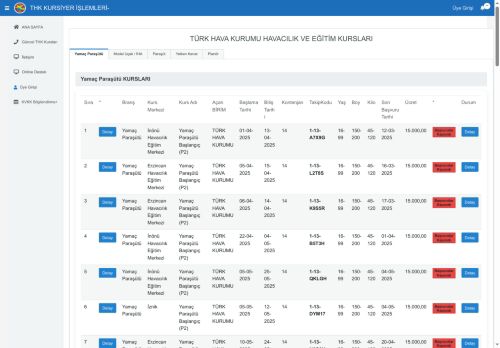 THK-Kursiyer İşlemleri, Login