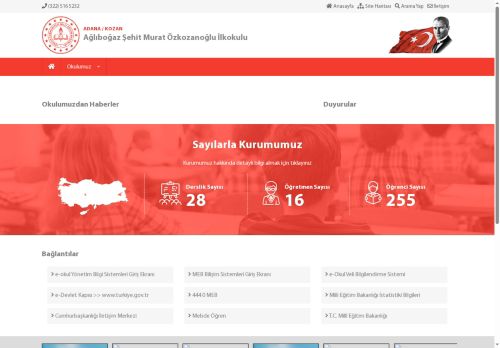 ADANA / KOZAN - Ağlıboğaz Şehit Murat Ãzkozanoğlu İlkokulu