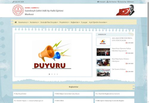 ADANA / SAİMBEYLİ - Saimbeyli Şehit Adil Ay Halk Eğitimi Merkezi