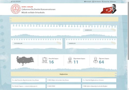 Çukurova Ün.Devlet Konservatuvarı Müzik ve Bale Ortaokulu - ADANA / SARIÇAM