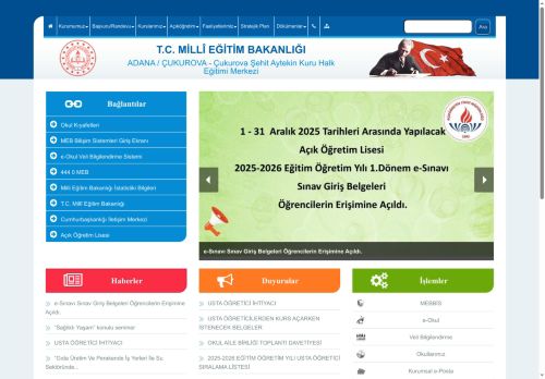 ADANA / ÇUKUROVA - Çukurova Şehit Aytekin Kuru Halk Eğitimi Merkezi