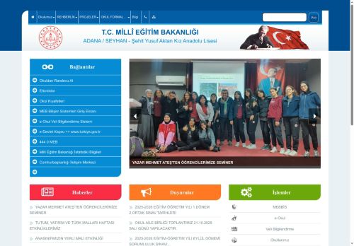 ADANA / SEYHAN - Şehit Yusuf Aktan Kız Anadolu Lisesi