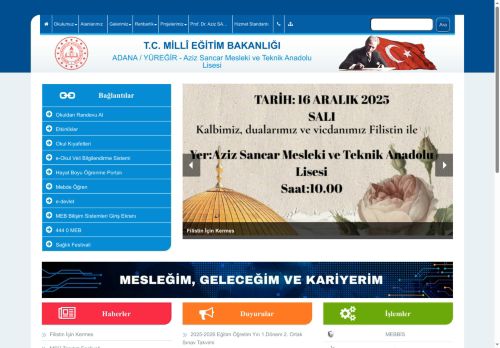 ADANA / YÜREĞİR - Aziz Sancar Mesleki ve Teknik Anadolu Lisesi