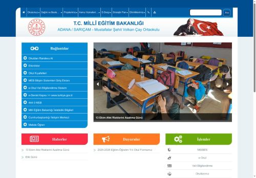 ADANA / SARIÇAM - Mustafalar Şehit Volkan Çay Ortaokulu