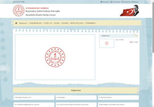 AFYONKARAHİSAR / BAŞMAKÇI - Başmakçı Şehit Hakan Köroğlu Anadolu İmam Hatip Lisesi