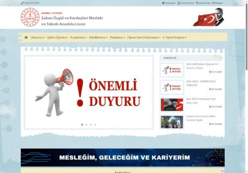 ADANA / CEYHAN - Şaban Üçgül ve Kardeşleri Mesleki ve Teknik Anadolu Lisesi