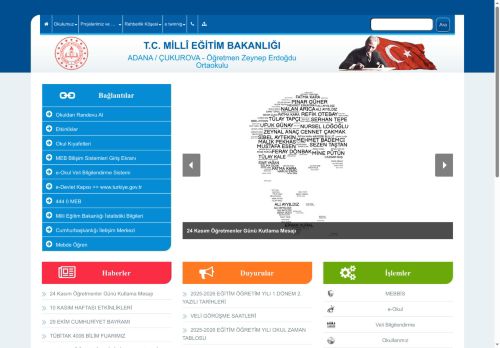 ADANA / ÇUKUROVA - Öğretmen Zeynep Erdoğdu Ortaokulu