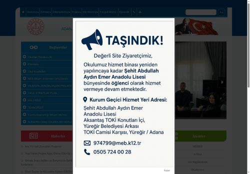 ADANA / YÜREĞİR - Sunar Nuri Çomu Anadolu Lisesi
