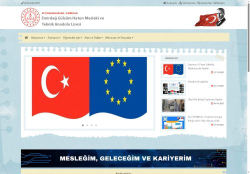 AFYONKARAHİSAR / EMİRDAĞ - Emirdağ Gülsüm Hatun Mesleki ve Teknik Anadolu Lisesi