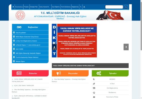 AFYONKARAHİSAR / EMİRDAĞ - Emirdağ Halk Eğitimi Merkezi