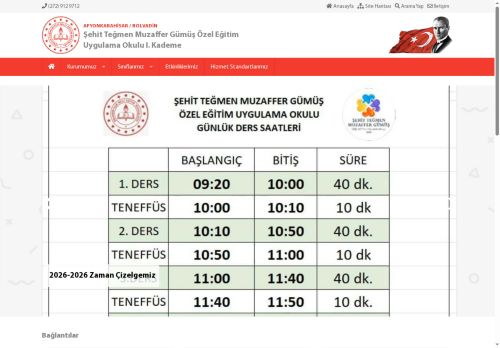 AFYONKARAHİSAR / BOLVADİN - Ş?ehit Teğmen Muzaffer Gümüş Özel Eğitim Uygulama Okulu I. Kademe