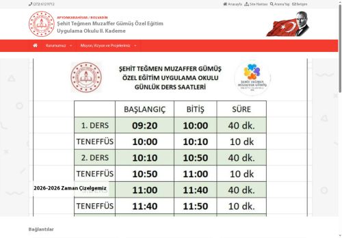AFYONKARAHİSAR / BOLVADİN - Ş?ehit Teğmen Muzaffer Gümüş Özel Eğitim Uygulama Okulu II. Kademe