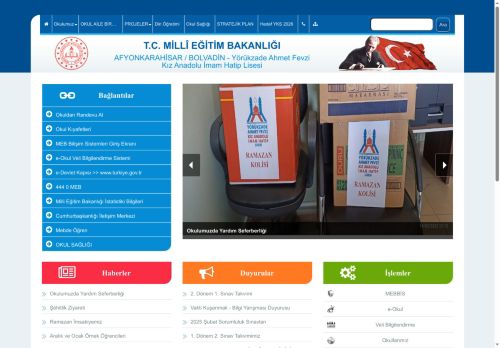 Yörükzade Ahmet Fevzi Kız Anadolu İmam Hatip Lisesi - AFYONKARAHİSAR / BOLVADİN