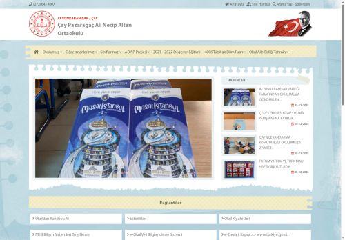 AFYONKARAHİSAR / ÇAY - Çay Pazarağaç Ali Necip Altan Ortaokulu