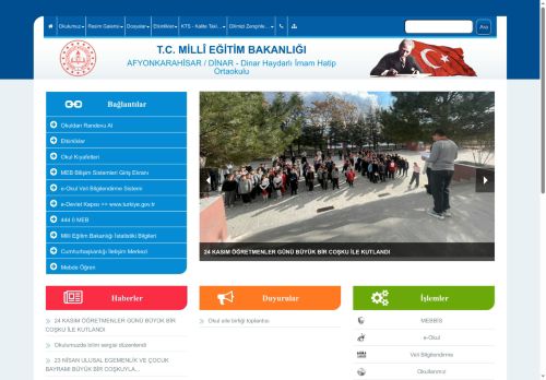 AFYONKARAHİSAR / DİNAR - Dinar Haydarlı İmam Hatip Ortaokulu