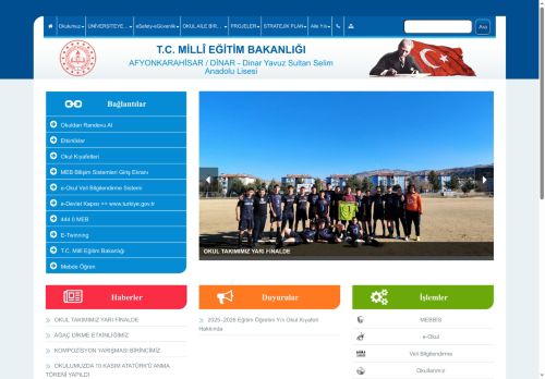 AFYONKARAHİSAR / DİNAR - Dinar Yavuz Sultan Selim Anadolu Lisesi