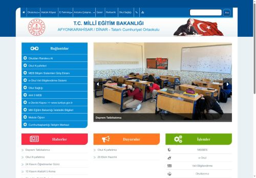 AFYONKARAHİSAR / DİNAR - Tatarlı Cumhuriyet Ortaokulu