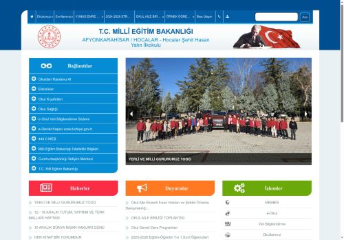 AFYONKARAHİSAR / HOCALAR - Hocalar Şehit Hasan Yalın İlkokulu