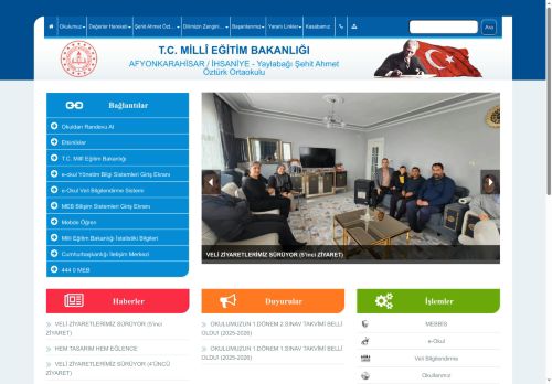 AFYONKARAHİSAR / İHSANİYE - Yaylabağı Şehit Ahmet Öztürk Ortaokulu
