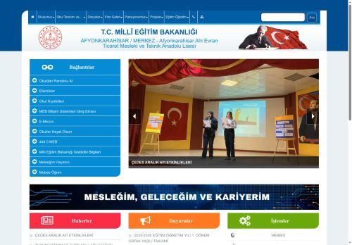 AFYONKARAHİSAR / MERKEZ - Afyonkarahisar Ahi Evran Ticaret Mesleki ve Teknik Anadolu Lisesi