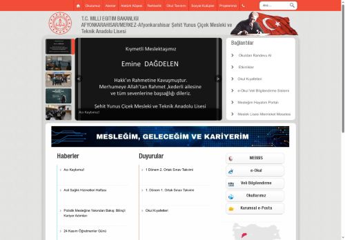 AFYONKARAHİSAR / MERKEZ - Afyonkarahisar Şehit Yunus Çiçek Mesleki ve Teknik Anadolu Lisesi