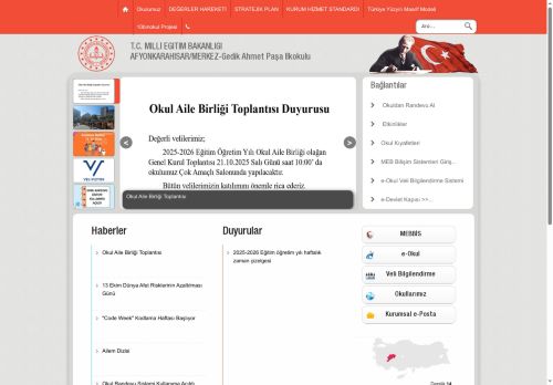 AFYONKARAHİSAR / MERKEZ - Gedik Ahmet Paşa İlkokulu