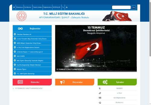 AFYONKARAHİSAR / ŞUHUT - Zaferyolu İlkokulu