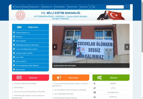 AFYONKARAHİSAR / SANDIKLI - Kusura Şehit Mustafa Şimşek Ortaokulu