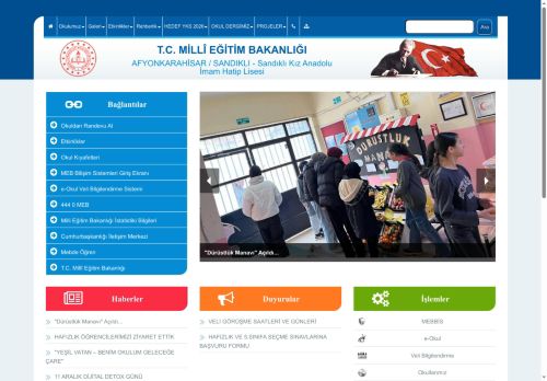 AFYONKARAHİSAR / SANDIKLI - Sandıklı Kız Anadolu İmam Hatip Lisesi